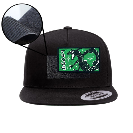 Rayquaza (Green) Black Snap-Back Hat Velcro