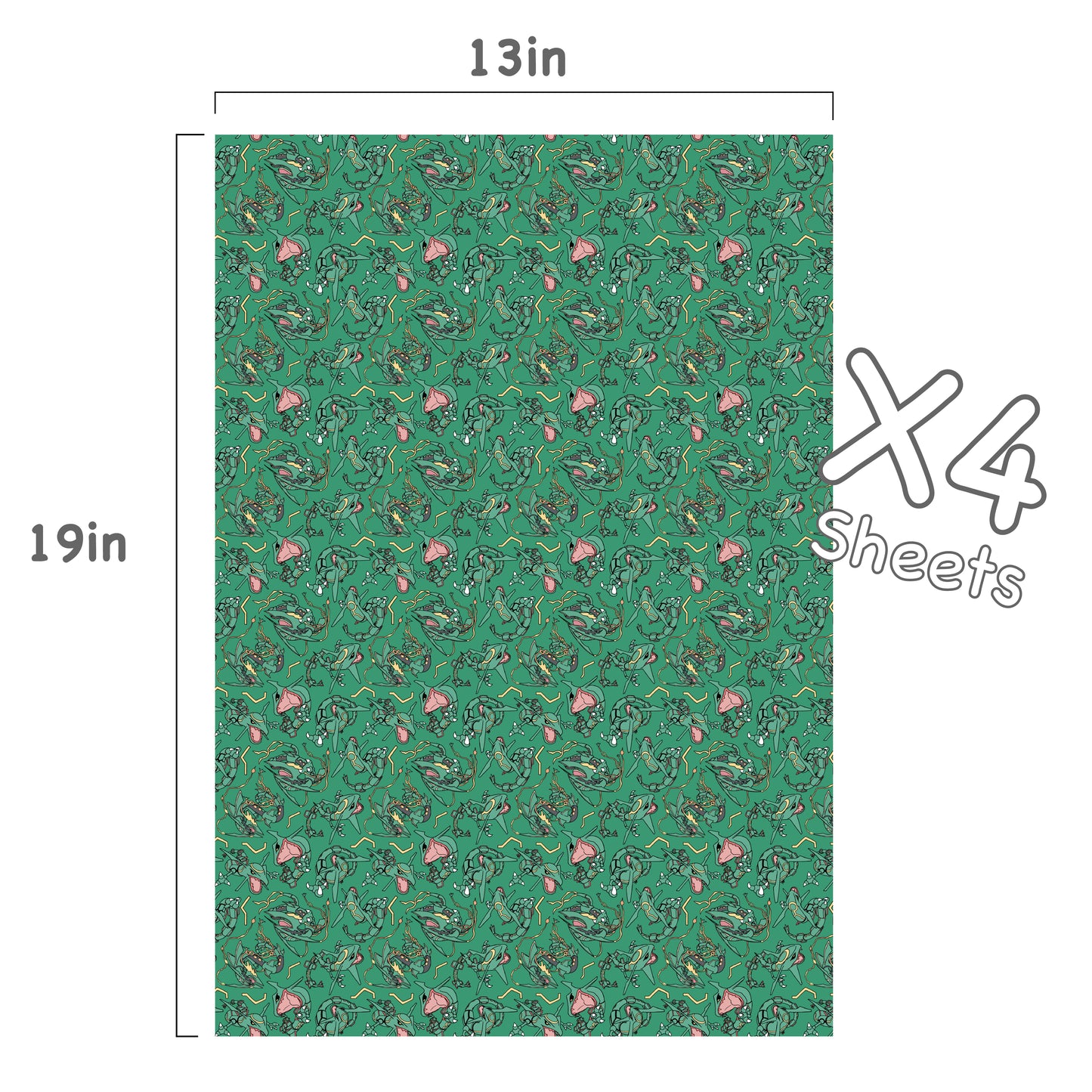 Rayquaza (Green) Wrapping Paper Sheets