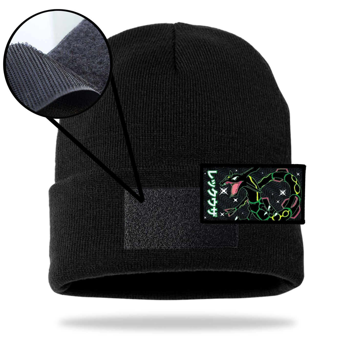 Rayquaza Black Beanie Velcro