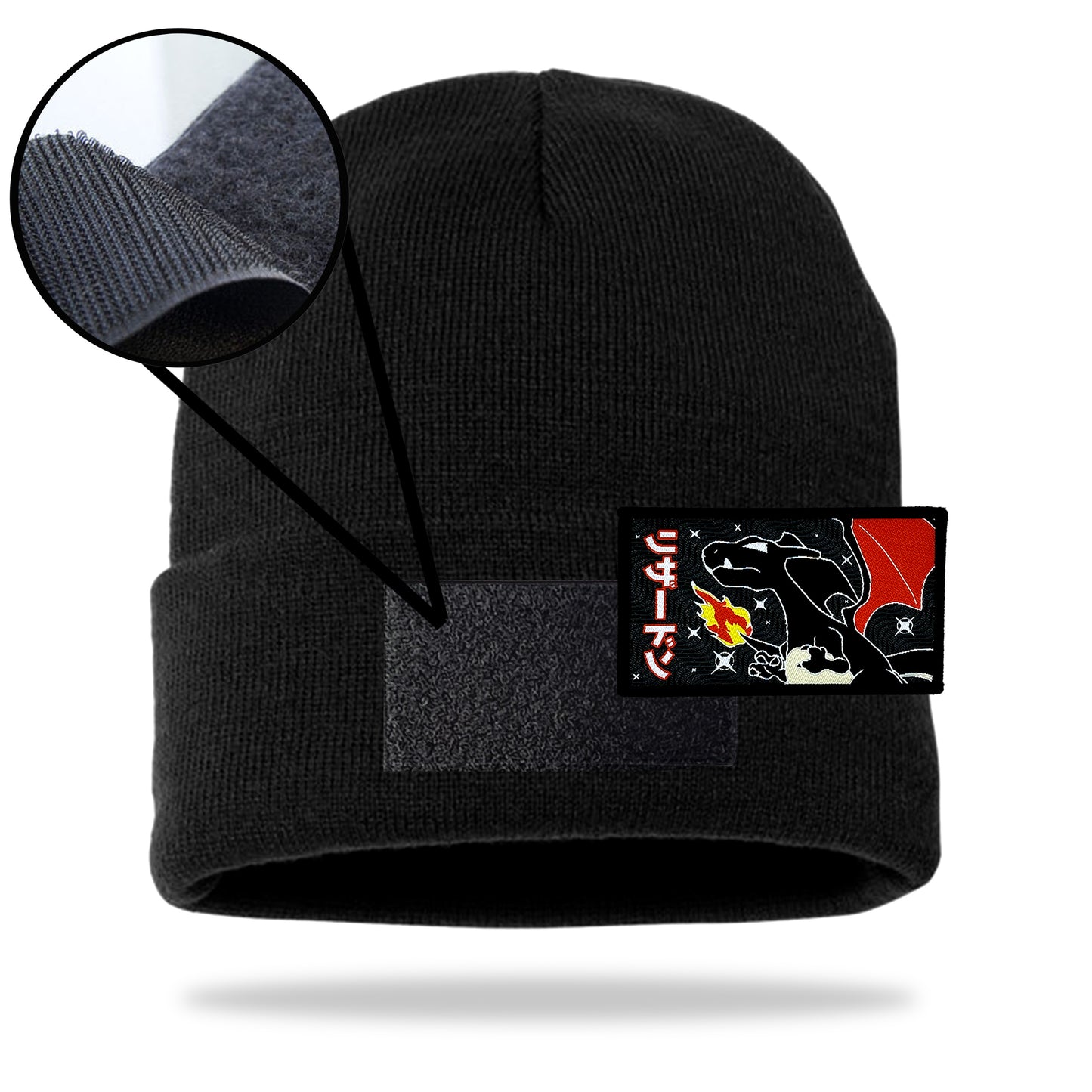 Charizard Red Wing Black Beanie Velcro