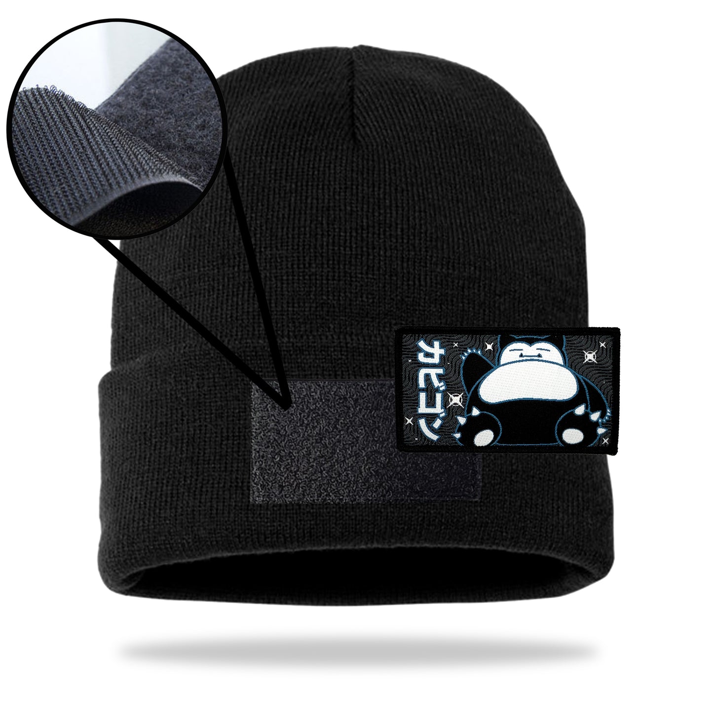 Snorlax Black Beanie Velcro