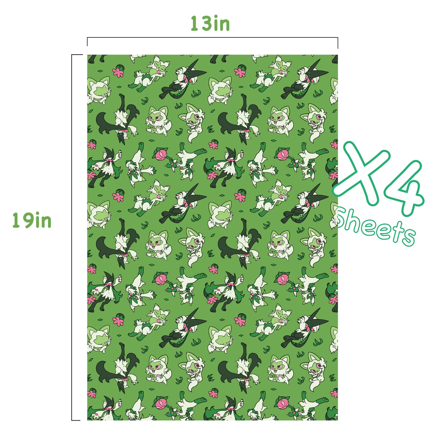 Sprigatito Wrapping Paper Sheets