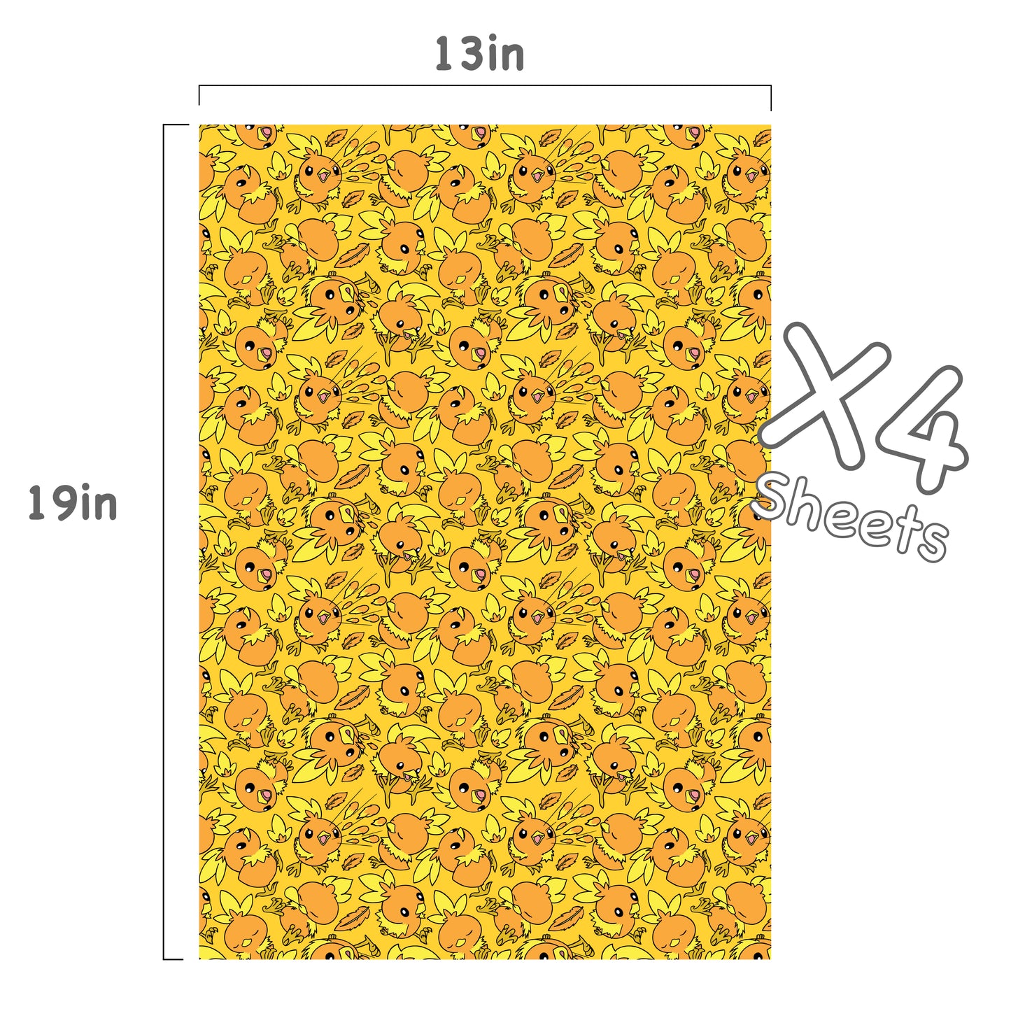 Torchic Wrapping Paper Sheets