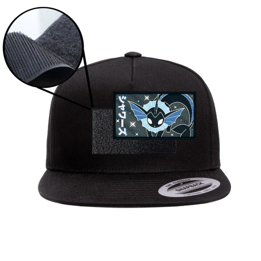 Vaporeon Black Snap-Back Hat Velcro