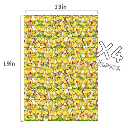 Yoshi Mario Wrapping Paper (Yellow)