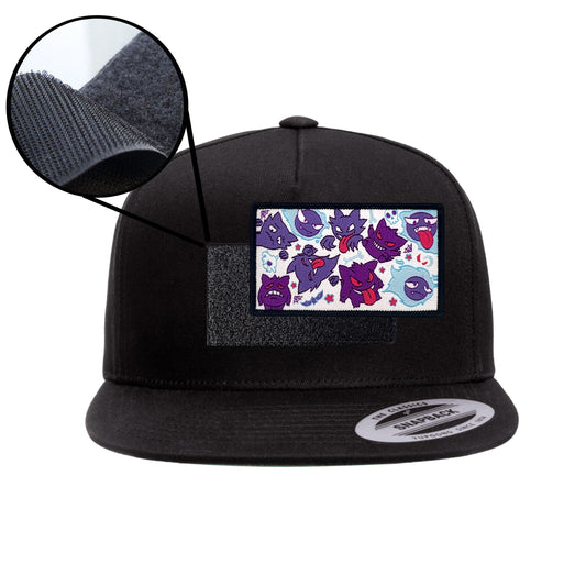 Gengar Evolution (Pattern) Black Snap-Back Hat Velcro