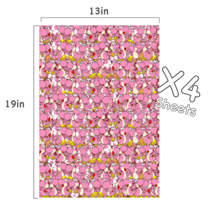 Yoshi Mario Wrapping Paper (Pink)