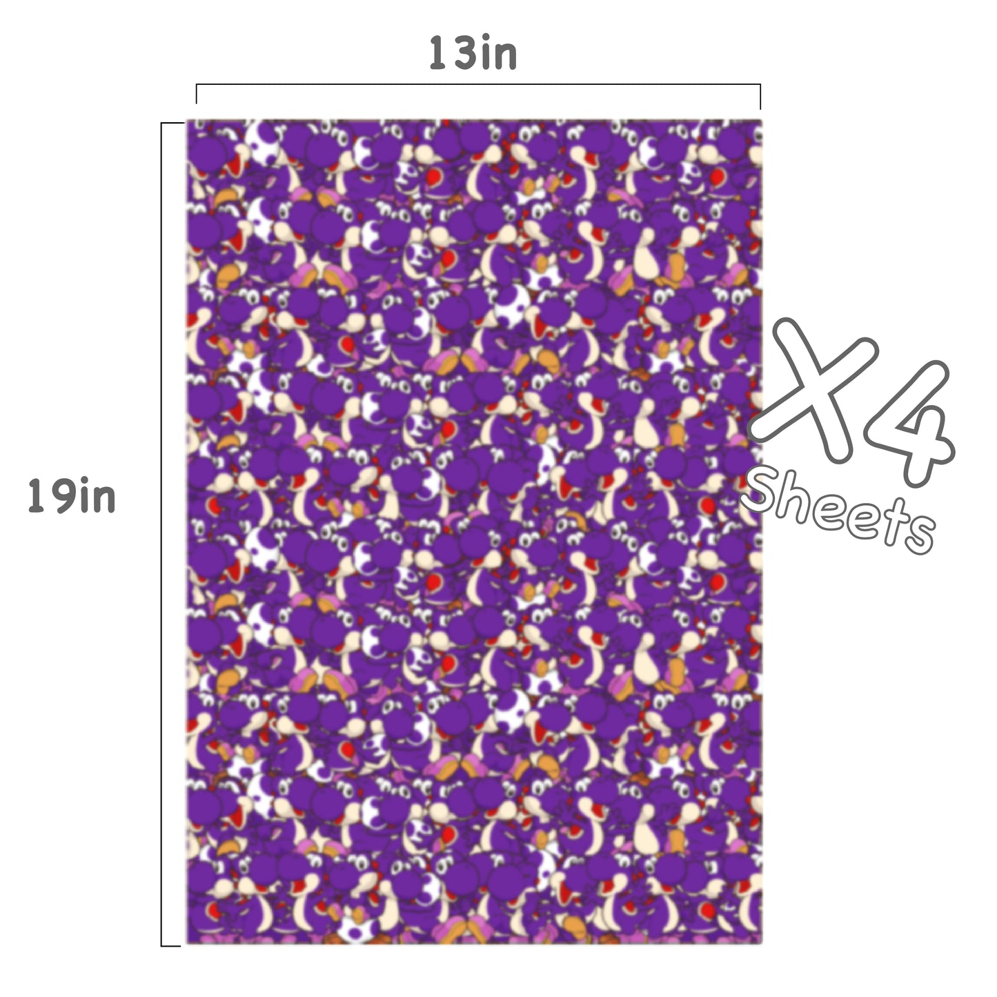Yoshi Mario Wrapping Paper (Purple)