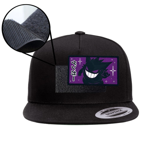 Gengar (Purple) Black Snap-Back Hat Velcro