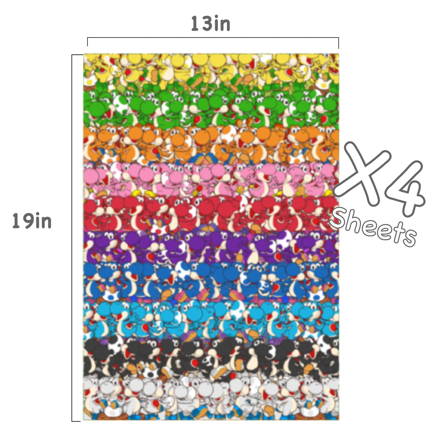 Yoshi Mario Wrapping Paper (Rainbow)