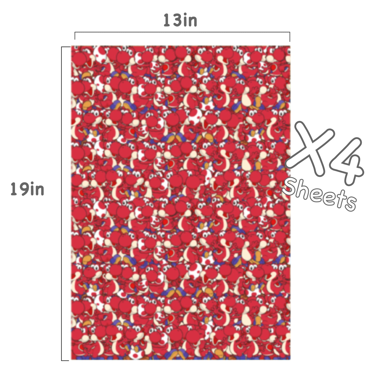 Yoshi Mario Wrapping Paper (Red)