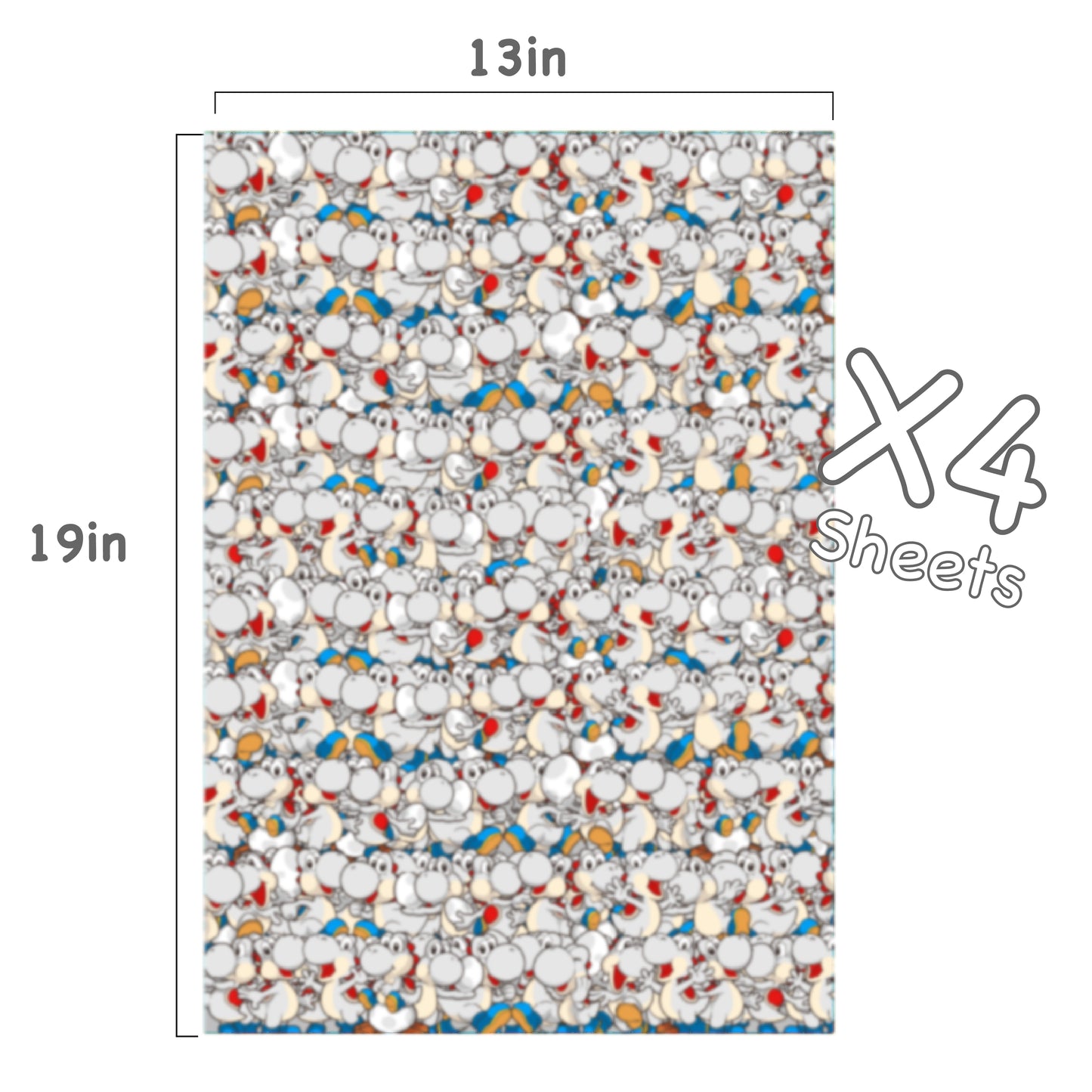 Yoshi Mario Wrapping Paper (White)