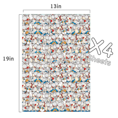 Yoshi Mario Wrapping Paper (White)