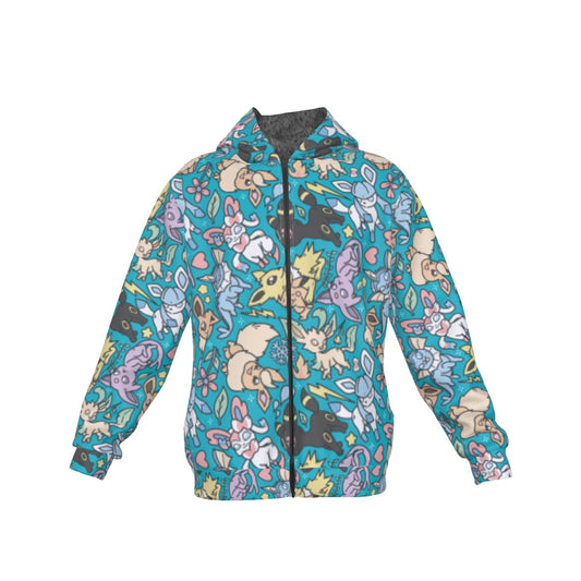 Eeveelutions (Teal) Pattern Hoodie