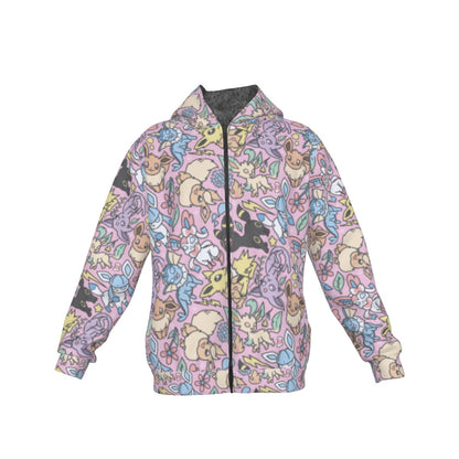 Eeveelutions (Pink) Pattern Hoodie