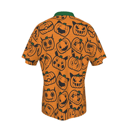 Halloween Pumpkin Button Shirt