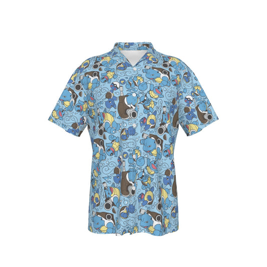 Blastoise (Blue) Button Shirt