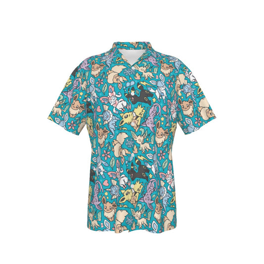 Eeveelutions (Teal) Button Shirt