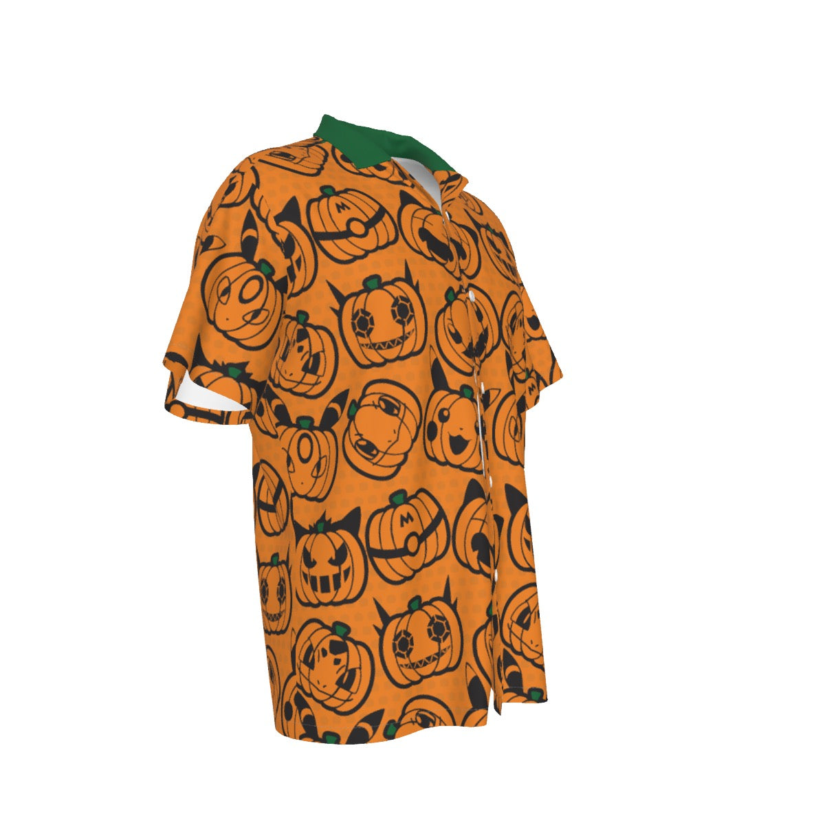 Halloween Pumpkin Button Shirt