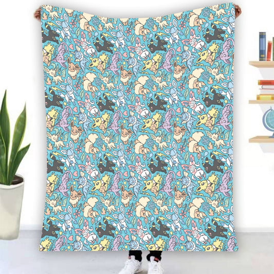 Eeveelutions (Teal) Blanket