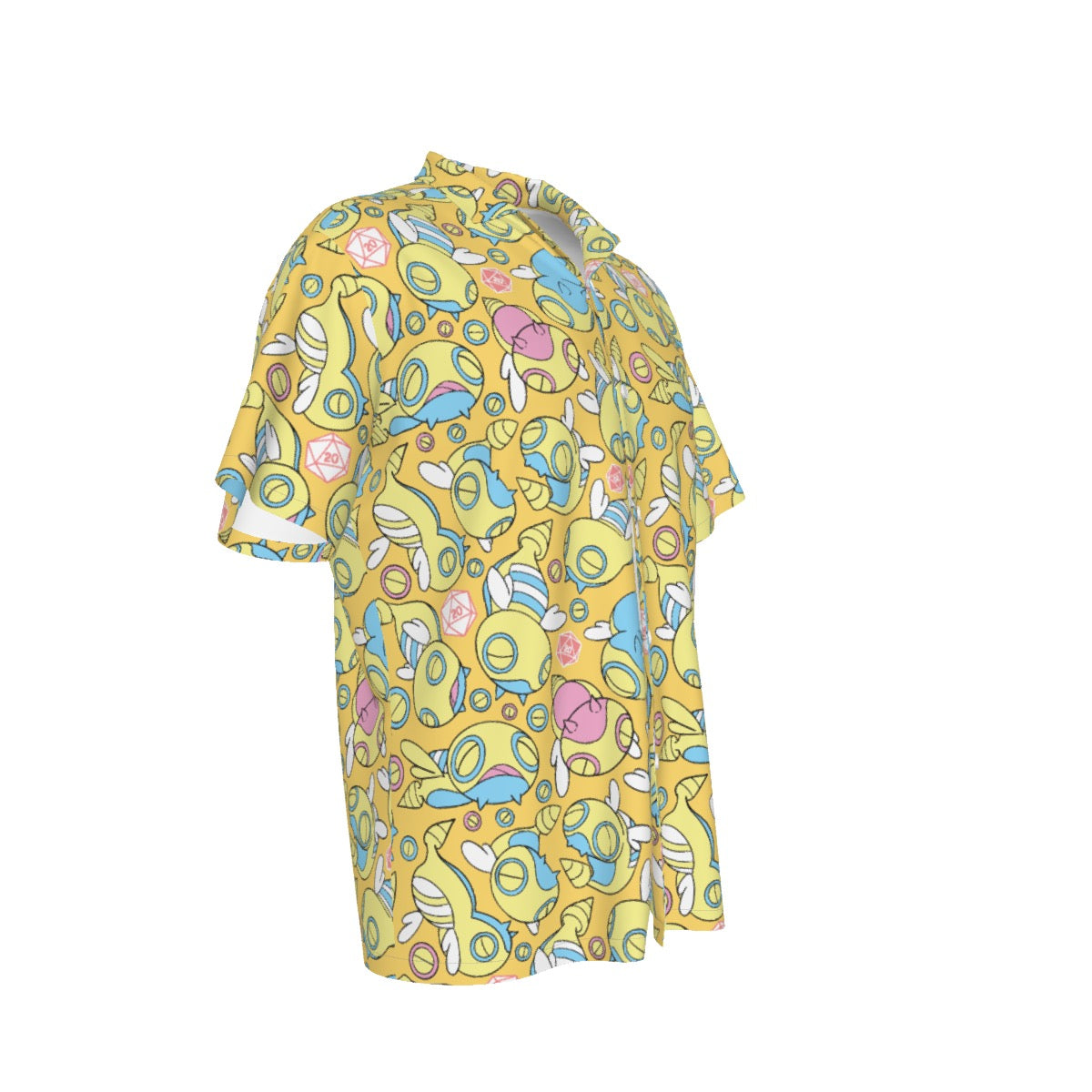 All-Over Print Men's Hawaiian Shirt With Button Closure