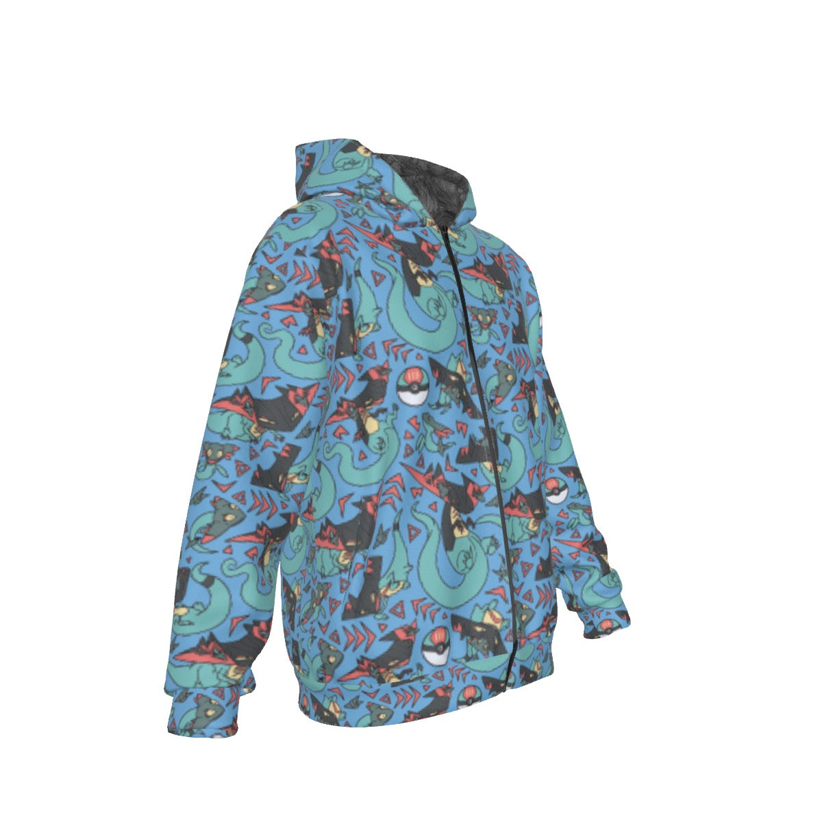 All-Over 2024 Print Men's Hooded Zipper Windproof Jacket