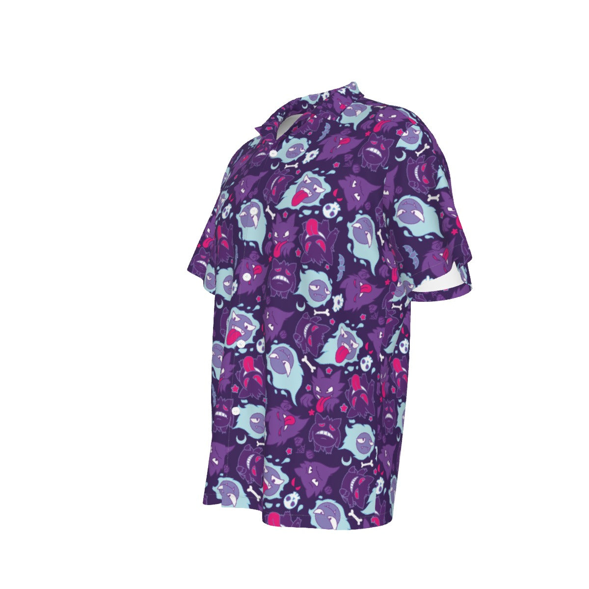 All-Over Print Men's Hawaiian Shirt With Button Closure