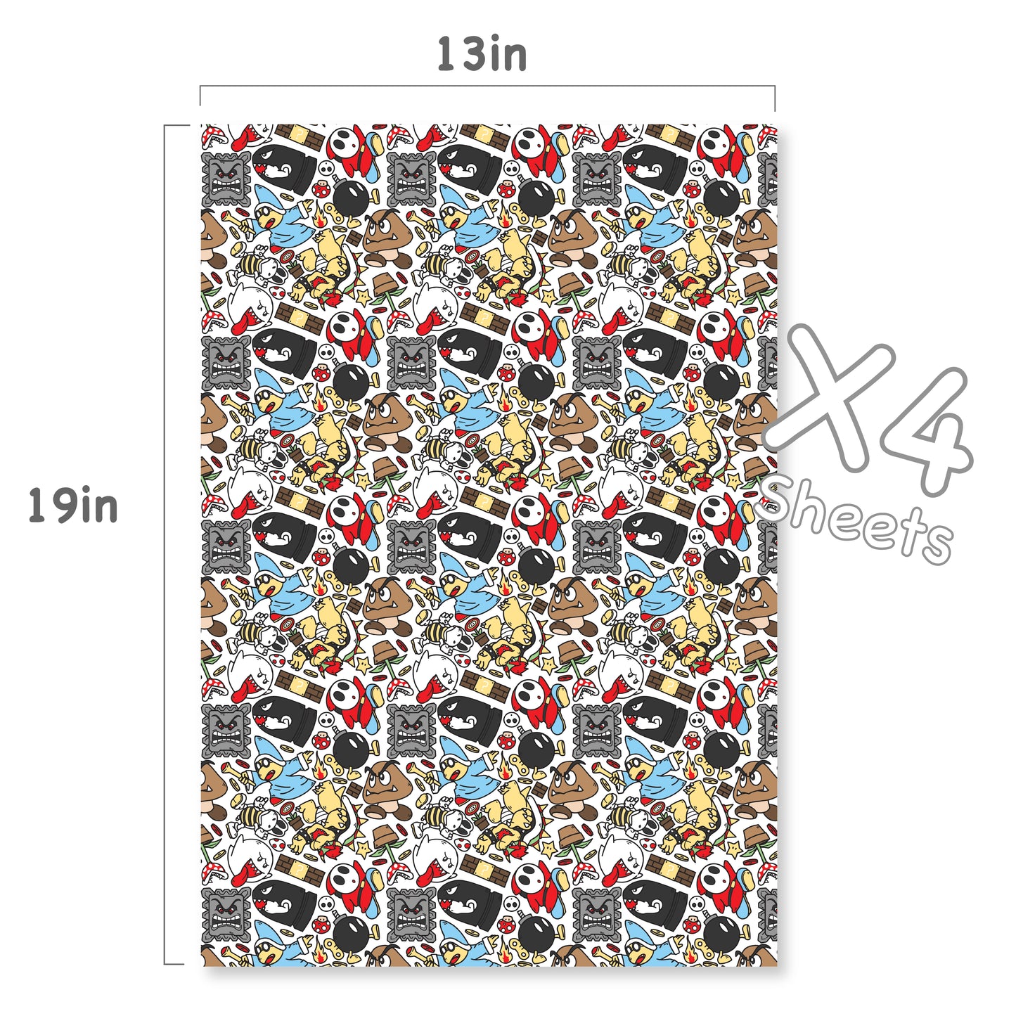 Mario Bowser Wrapping Paper Sheets