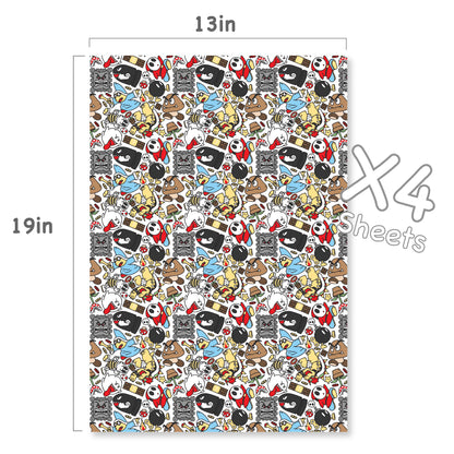 Mario Bowser Wrapping Paper Sheets