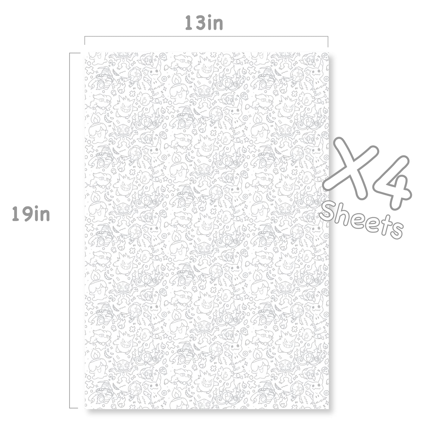 Ghost Pattern Wrapping Paper Sheets