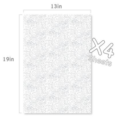 Ghost Pattern Wrapping Paper Sheets