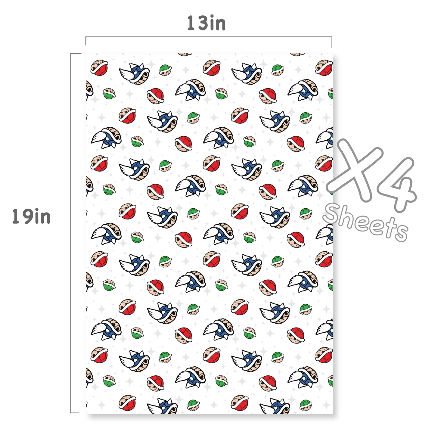 Mario 3 Shells Wrapping Paper Sheets