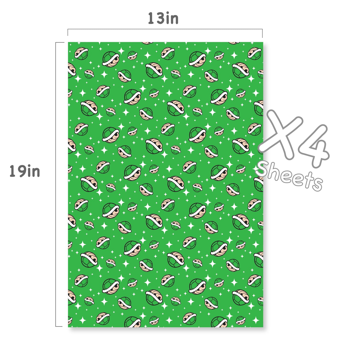 Green Shells Wrapping Paper Sheets