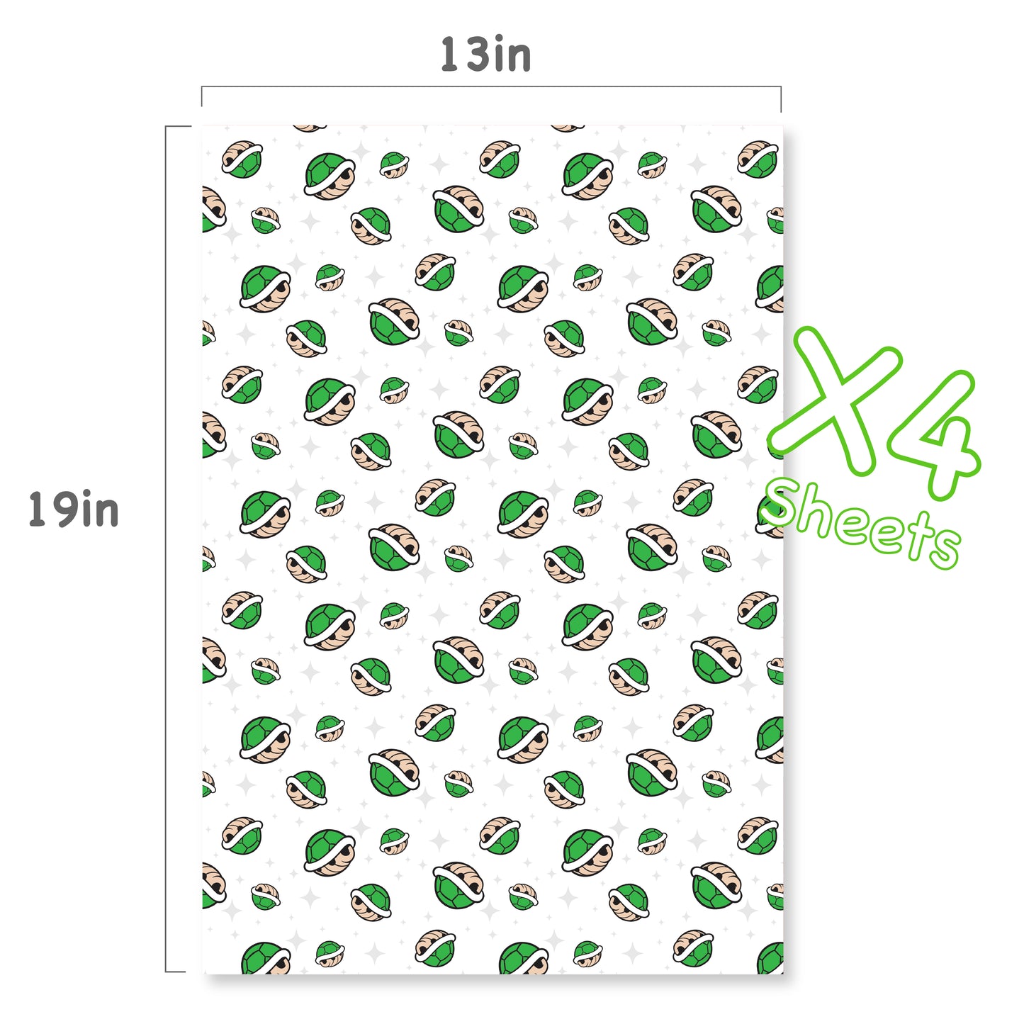 Green Shells Wrapping Paper Sheets