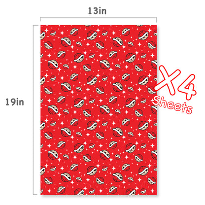 Red Shells Wrapping Paper Sheets