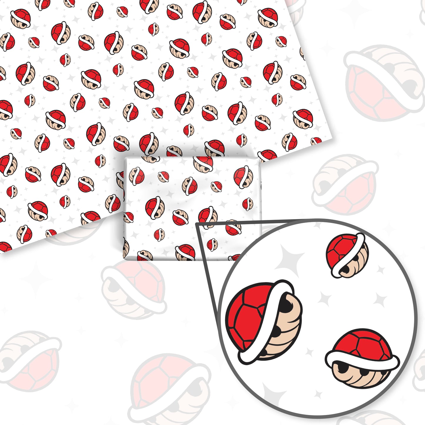 Red Shells Wrapping Paper Sheets