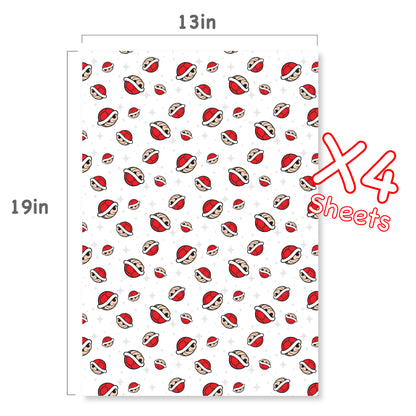 Red Shells Wrapping Paper Sheets