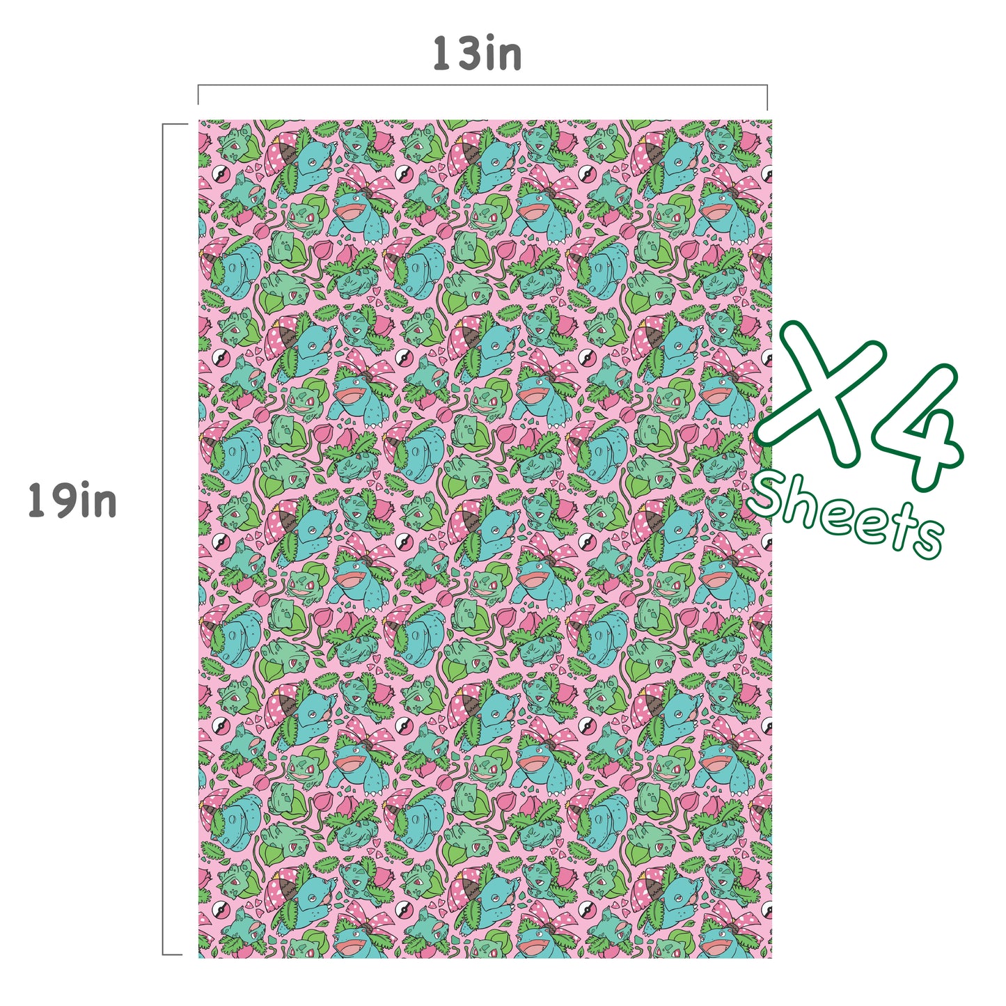 Bulbasaur Evolution Wrapping Paper Sheets